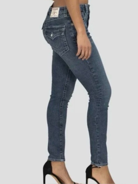 True Religion Denim - True Religion Jennie Curvy Crystal High Waist Super Skinny Sz 32 Color Contera